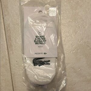 Lacoste White Ankle Socks with Crocodile Logo